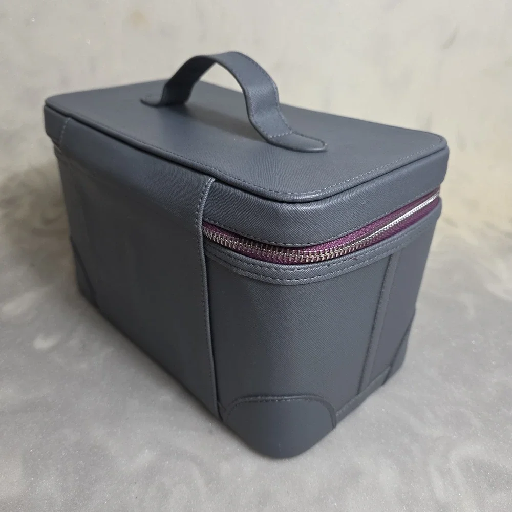 doTERRA Essential Oils Travel Storage Train Case Gray Purple Holds 73 Bottles